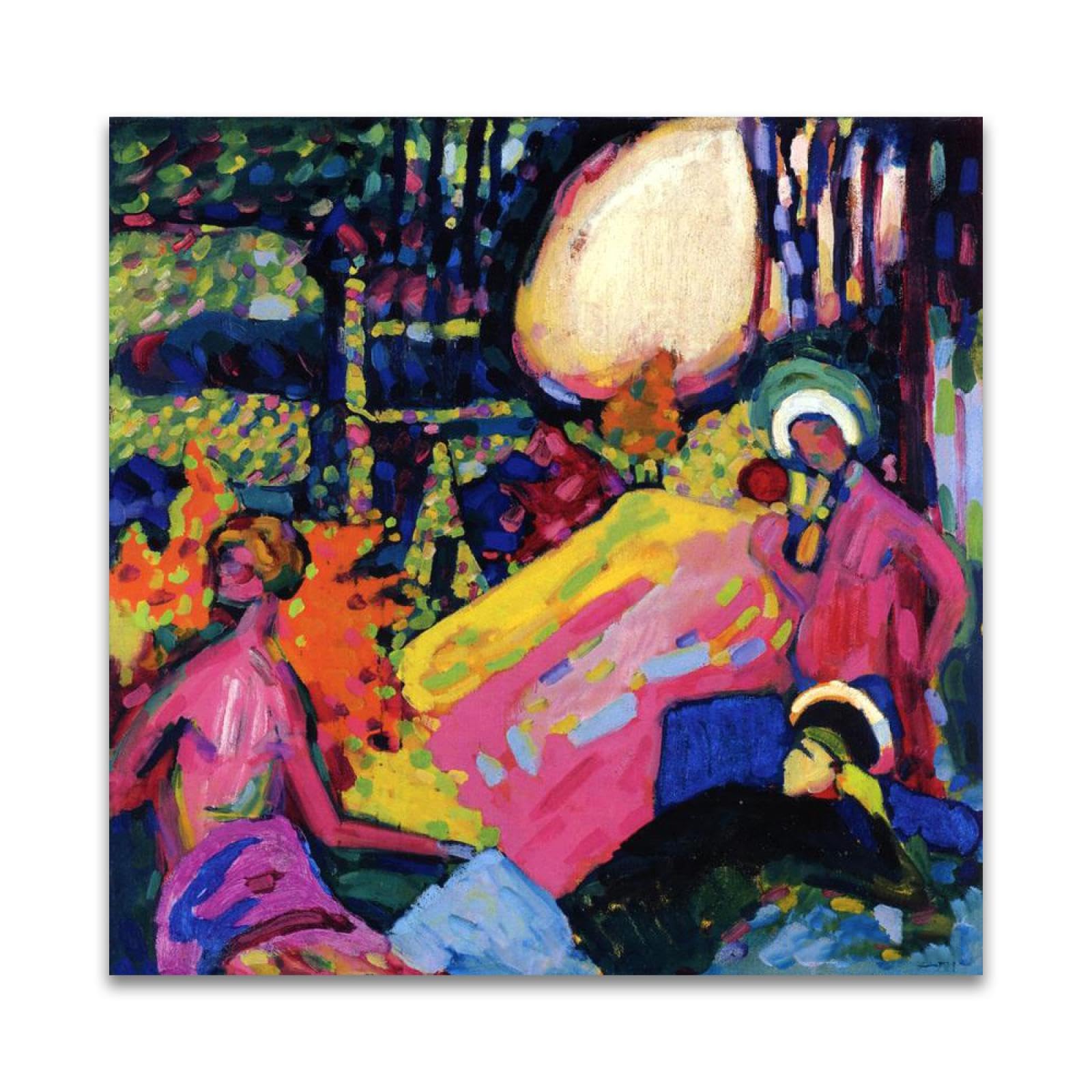 RYLJCZ Famous art Print by Wassily Kandinsky(White Sound). Oil Painting Reproduction. Abstract Canvas Pictures for Living Room Decor 40x40cm(15.8x15.8in) Frameless