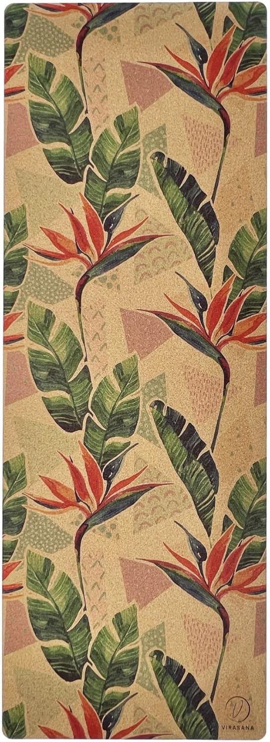 Eco-Friendly, Non-Toxic Cork Yoga Mat. Sweat Resistant, Non-Slip Flat Mat. Ideal for Hot Yoga, Bikram, Vinyasa, Power, Pilates, HIIT Workouts. (72″ x 26″ x 4mm)