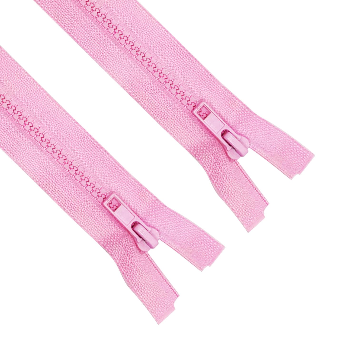 ANPURZII 2PCS #5 43 Inch Pink Separating Jacket Zippers for Sewing Coats, Molded Plastic Bulk Zippers(Pink 43" 2PCS)