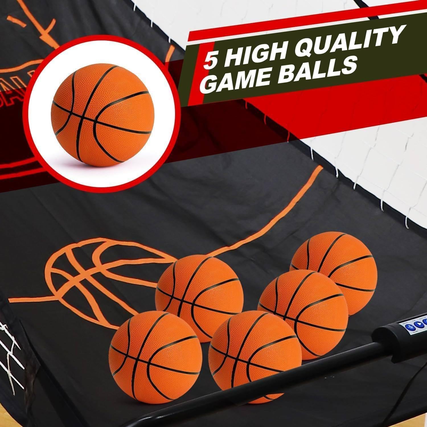 Pallacanestro elettronico pieghevole con arcade Dual Shot e Scorekeeper, include palle da basket per uso interno ed esterno