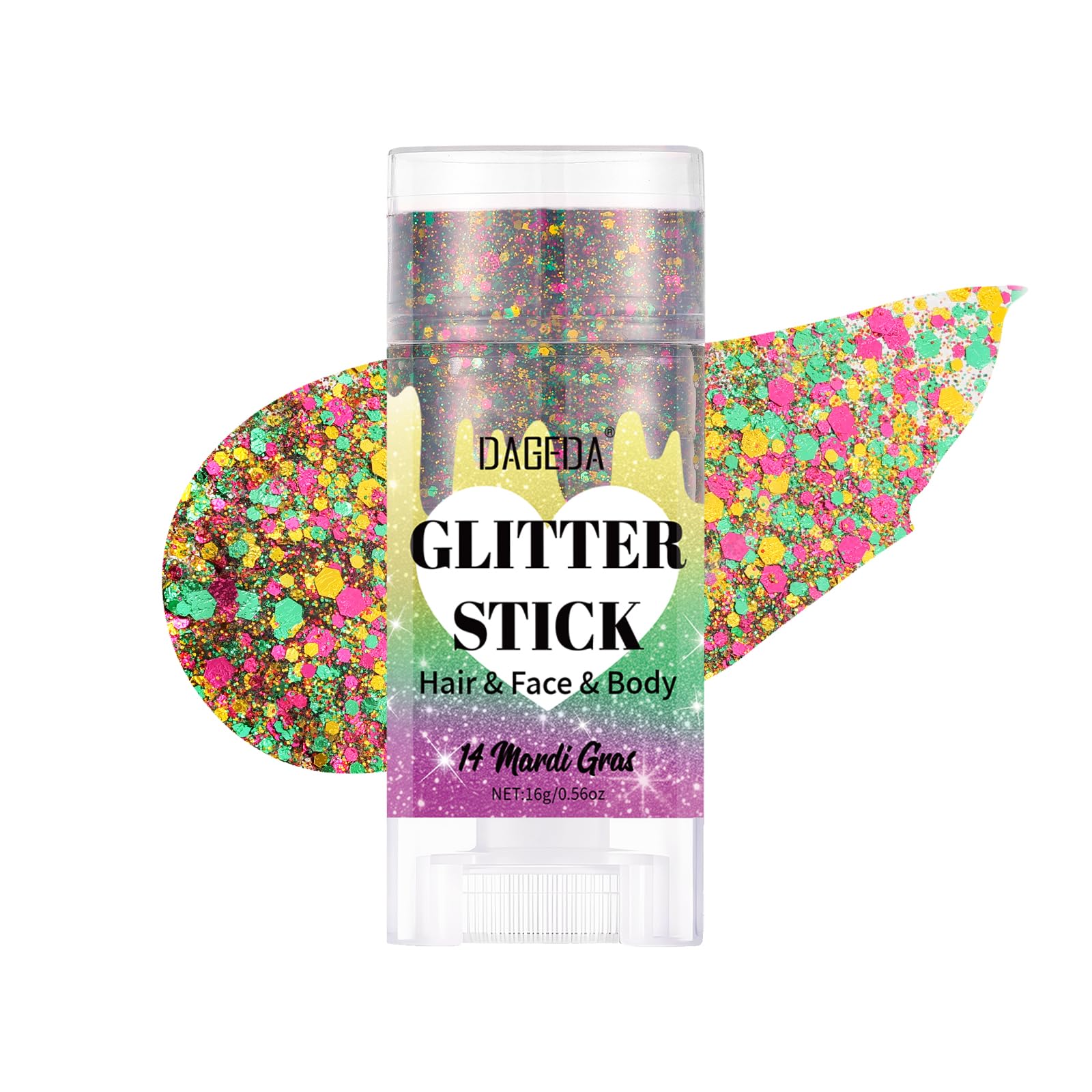 Prreal Body Glitter Stick, Sparkly Face Glitter Gel Makeup,Holographic Hair Glitters Mermaid Sequins Makeup Rave Outfits for Women, Shimmer Face Paint Stick Carnival Halloween Festival Accessories