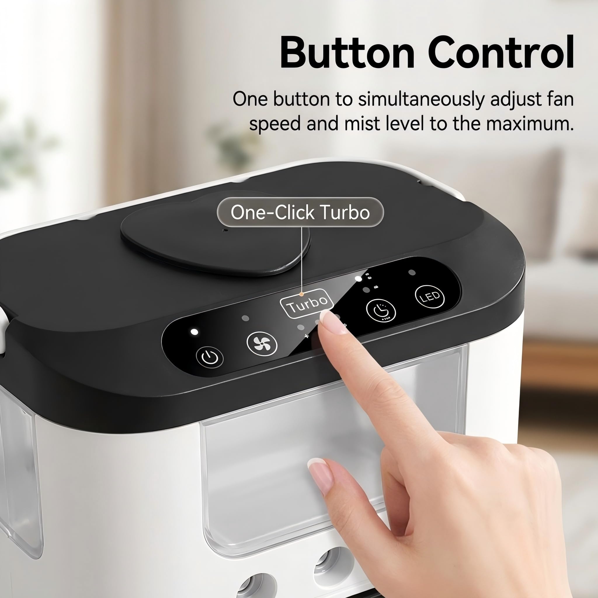 Ventilatore portatile per aria condizionata, alimentato tramite USB, mini condizionatore da tavolo ricaricabile con 3 velocità e 3 modalità di nebulizzazione, serbatoio dell'acqua da 600 ml, luce RG