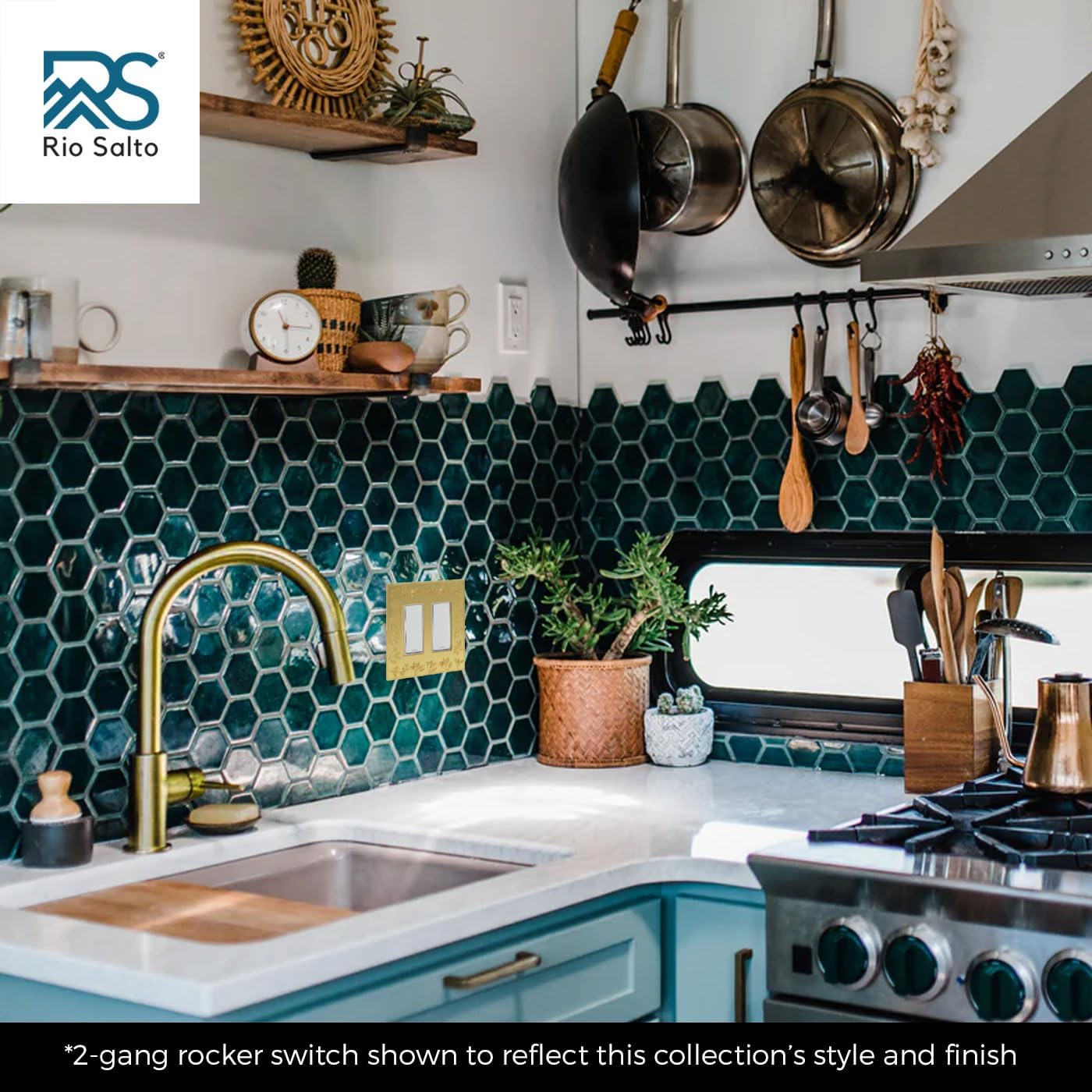 Rio Salto Metal Floral Decorative Outlet Cover Light Switch Cover Plate Outlet Flower Switch Covers for Electrical Outlets Duplex 1-Gang 4 pack High-Contrast Yellow-Gold