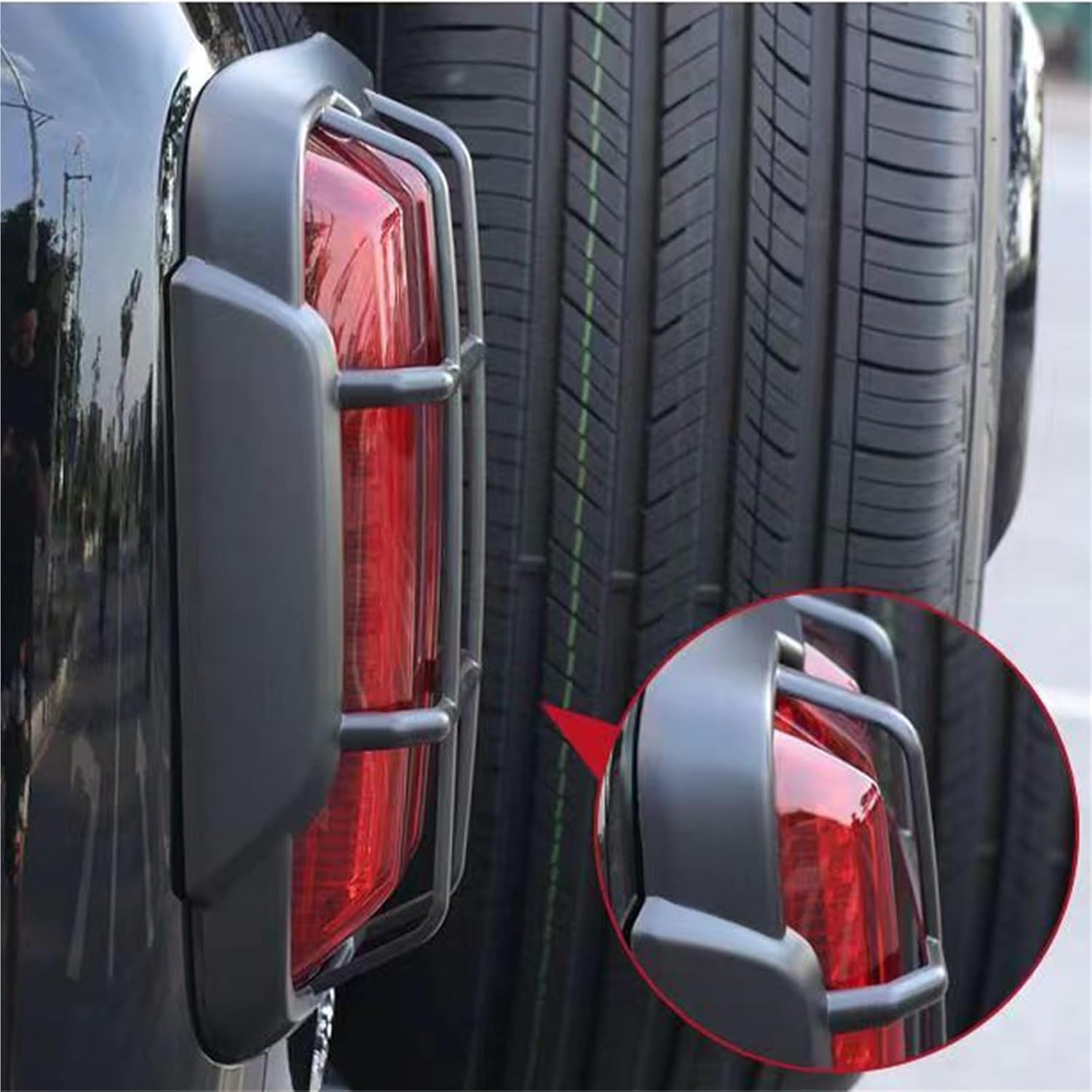 Car Front Tail Light Frame Protective Cover ABS Sticker Auto Accessories Compatible For Great Wall Tank 300 2022 2023(Rear Carbon Texture)