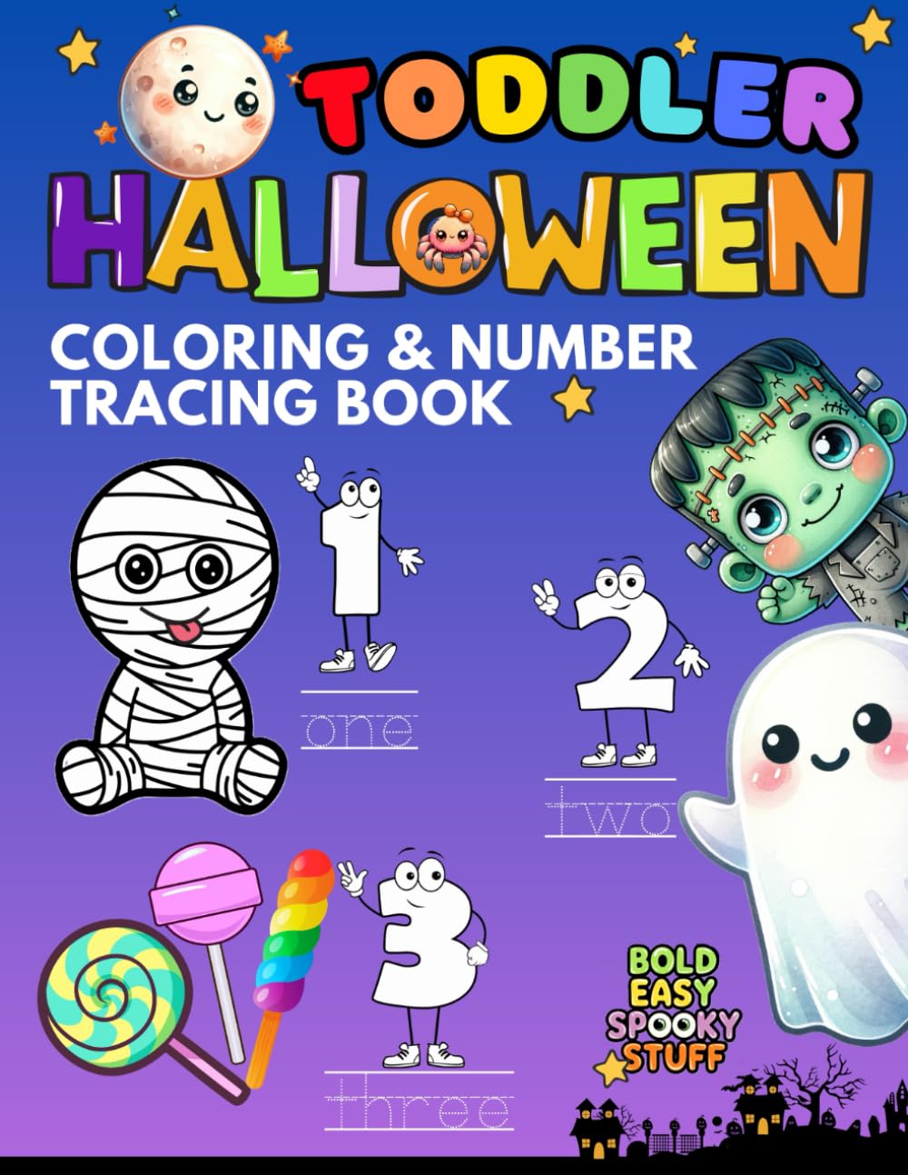 Toddler Halloween Coloring & Number Tracing Book Bold, Easy, Spooky