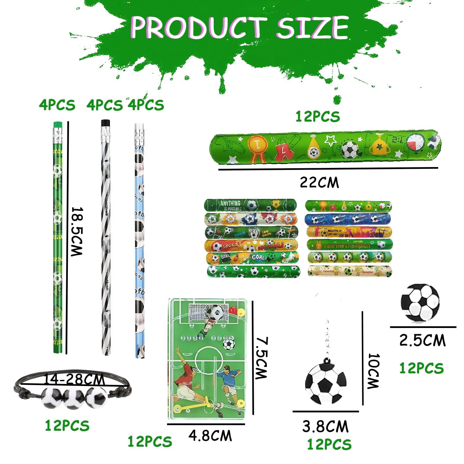 iuiiaii 72 Pcs Football Party Bags Fillers Set, Soccer Boys Party Bag Fillers Football Stationery - Image 2