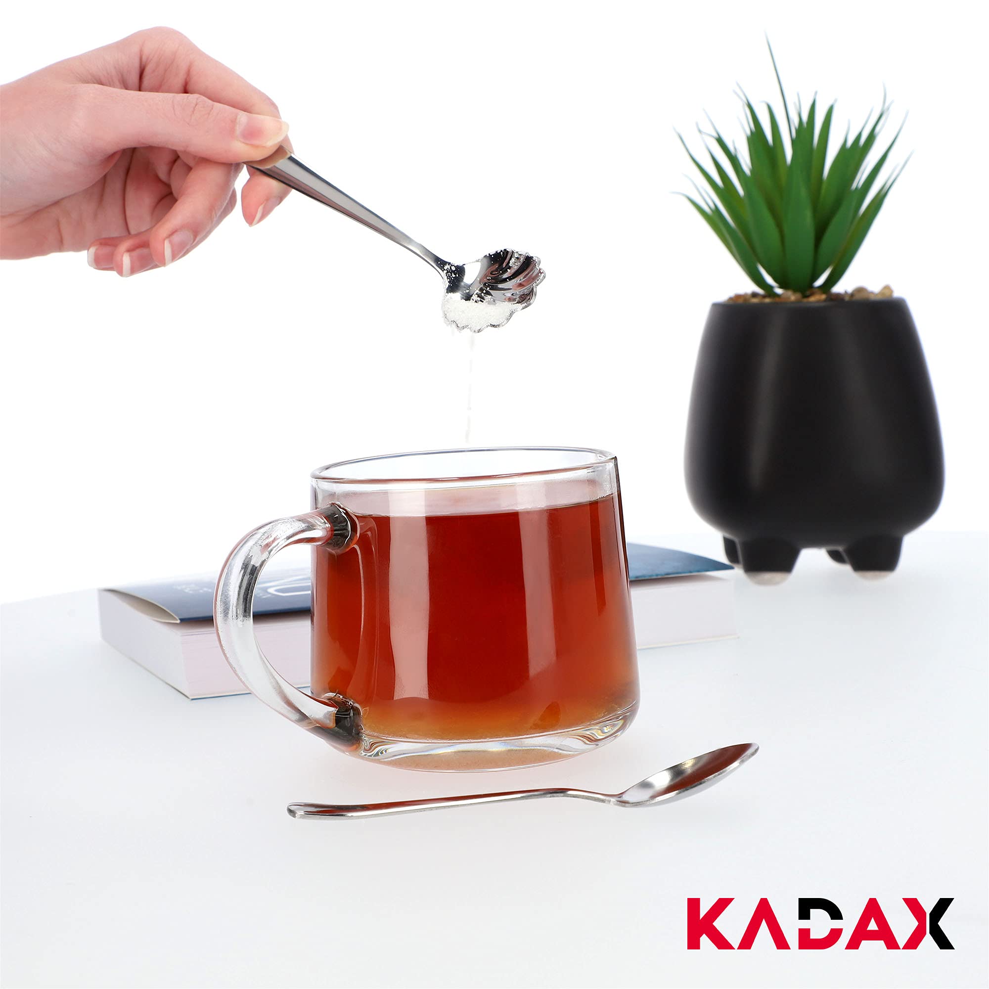 Set 5 Cucchiai Da Caffè Appesi - Acciaio Inox Con Manico Curvo Per Tazze E Bicchieri - Foto 5