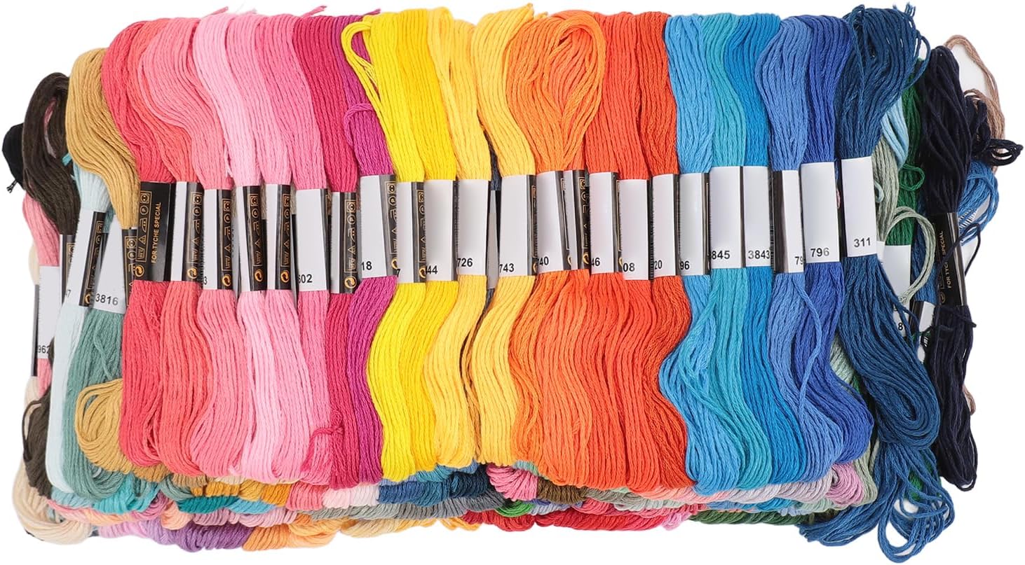 Embroidery Threads 200 Colors, Cross Stitch Threads Friendship Bracelet String, Polyester Embroidery Floss for DIY Sewing Craft, Soft and Durable Threads with Vibrant Colors for Ki