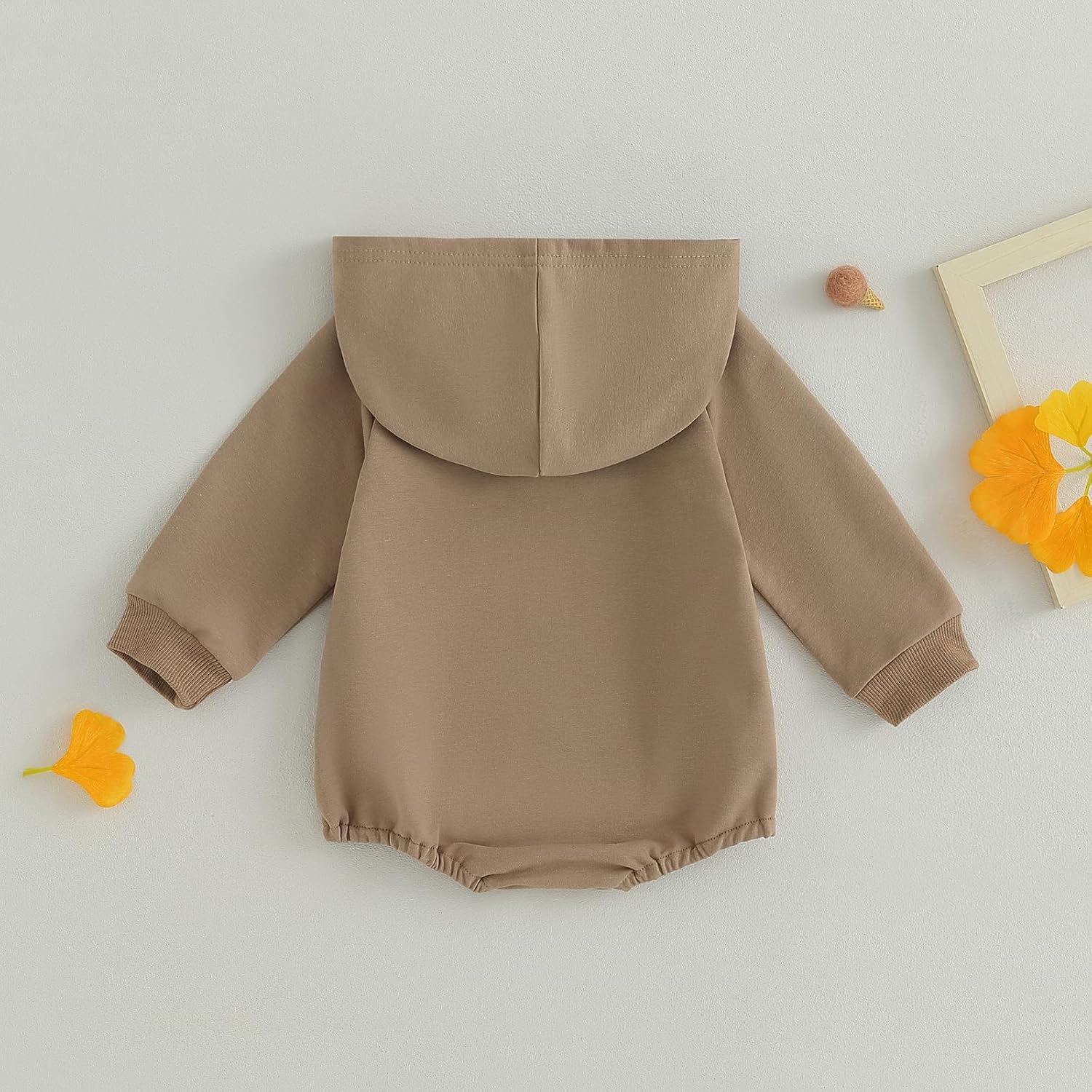 Thorn Tree Newborn Baby Boys Hooded Sweatshirt Long Sleeve Solid Romper Infant Baby Fall Winter Spring Outfits - Image 6