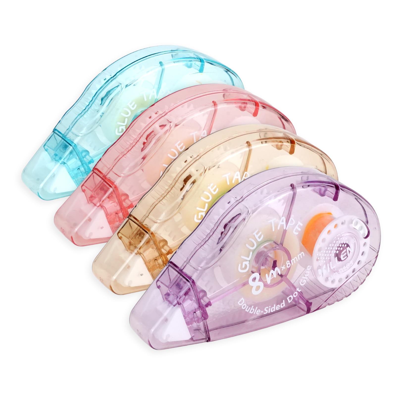 HAIJSEVR 4 Pack Double Sided Tape Roller, 0.31IN x 32Ft Scrapbook Tape Runner for Crafts Journaling School Office Supplies, Adhesive Roller for Kids