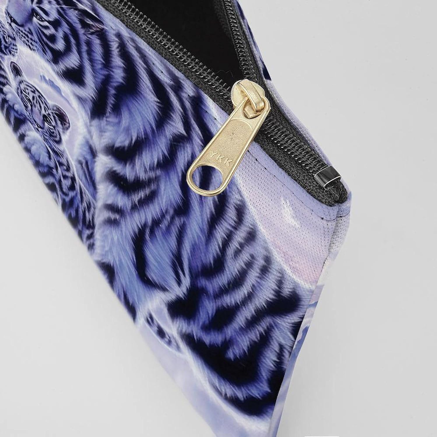 CafePress White Tigress and Her Cubs Zipper Makeup Pouch, 8.5"x6"