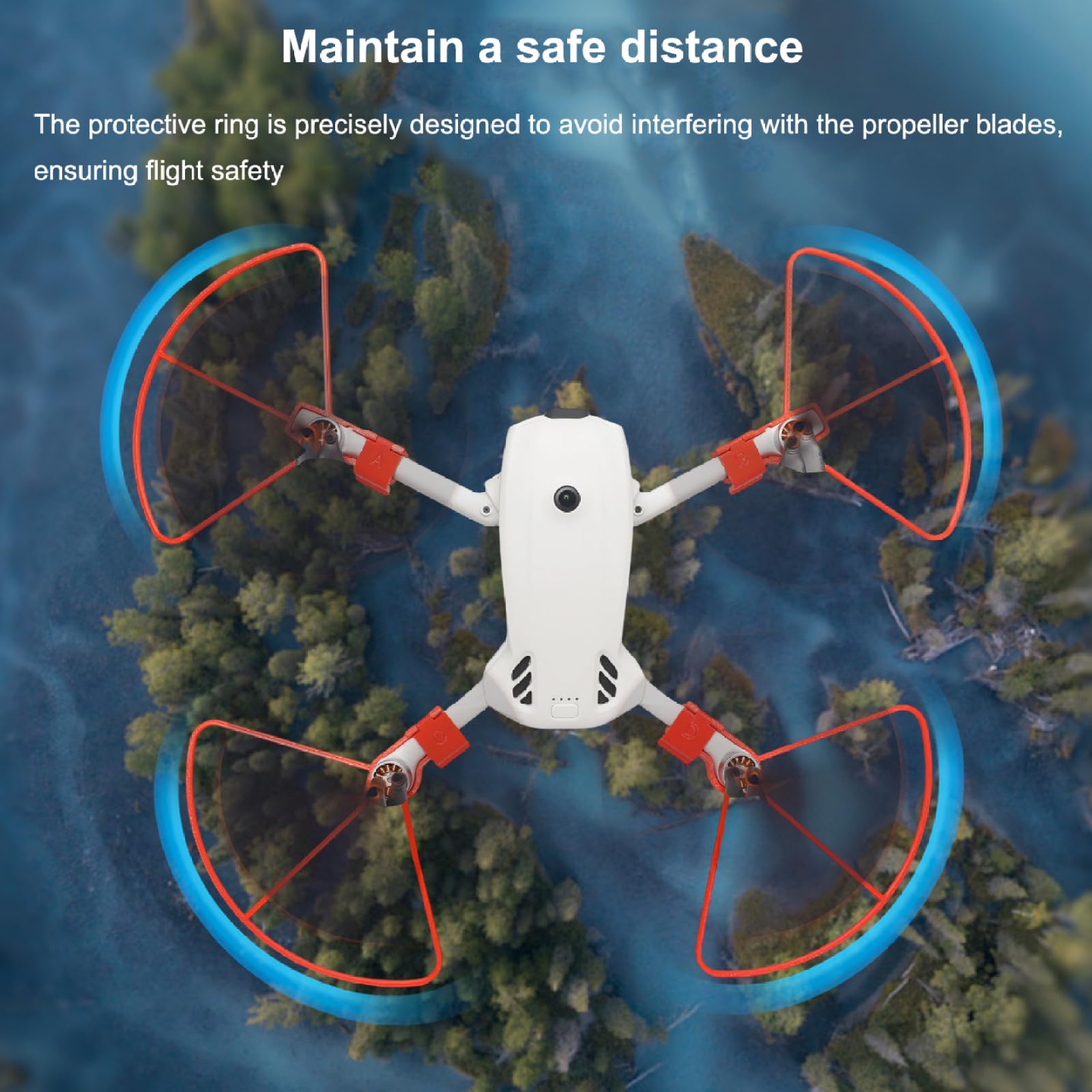 Dla DJI Lito X1 Lekkie pierścienie na śmigła, osłona ochronna, odporna na zarysowania i uderzenia, przenośna osłona ostrza Drone LITO 1/LITO X1 (pomarańczowy)