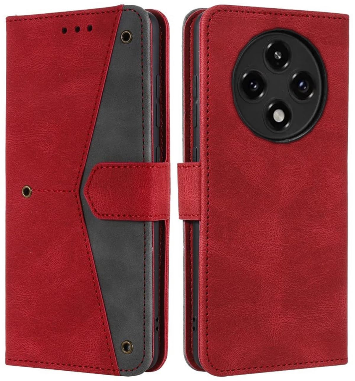 GoldKart Flip Back Cover Case for Oppo F27 Pro Plus 5G | Dual-Color Leather Finish | Inbuilt Stand & Pockets | Flip Cover for Oppo F27 Pro Plus 5G (Faux Leather, Red) (B0D8G67G49) Amazon Price History, Amazon Price Tracker
