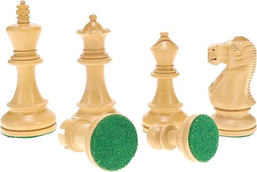 Miniatura 3 de WE Games English Staunton Chessmen - Madera pesada y pulida a mano con tamaño King de 4 pulgadas