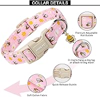 Vista 10 de Aring Pet Collar de algodón, ligero y ajustable, con hebilla de liberación rápida para perros pequeños, medianos y grandes, para cachorros, XS