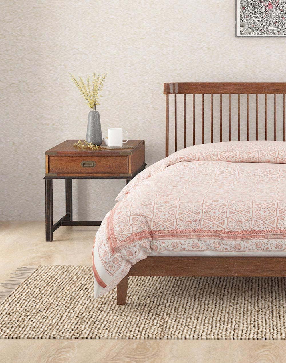 Fabindia Coral Hand Block Printed Cotton Quilt - Double-picture-11