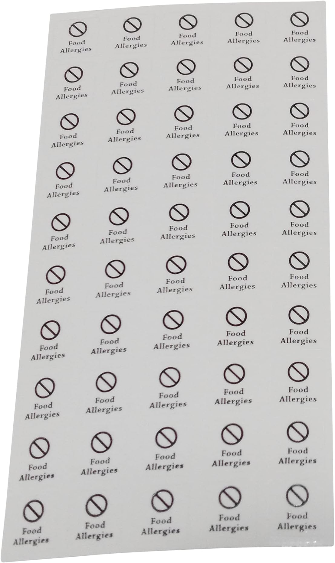 Savor The Memories Meal Stickers for Place Cards (Gold or Black) (Clear with Black Icon, Food Allergies 1-Slash Symbol)
