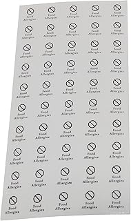 Food Allergies Slash Meal Stickers for Place Cards (Clear with Black Icon)