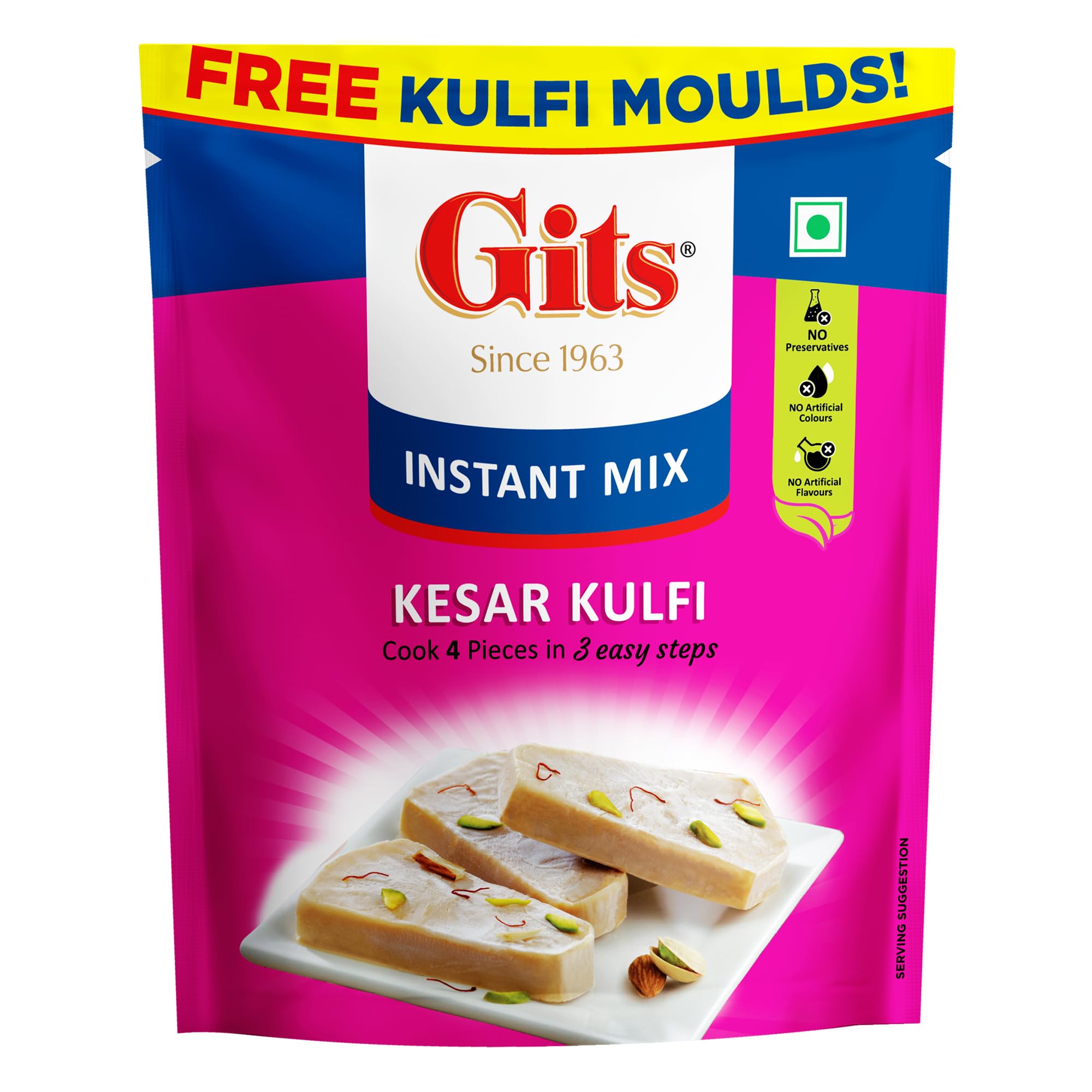 Instant Kesar Kulfi Dessert Mix with Free Kulfi Moulds, 100g