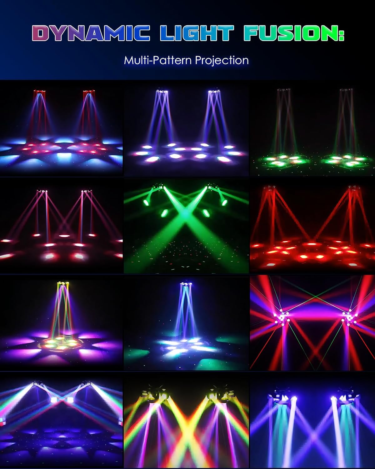 【2026 Upgrade】 Spolehli 150W RGBW Moving Head DJ Light, 6 Arms Beam & Bee-Eye LED Stage Light with Mixed Effects, Sound Activated DMX 512 Control for Disco Club Wedding Party