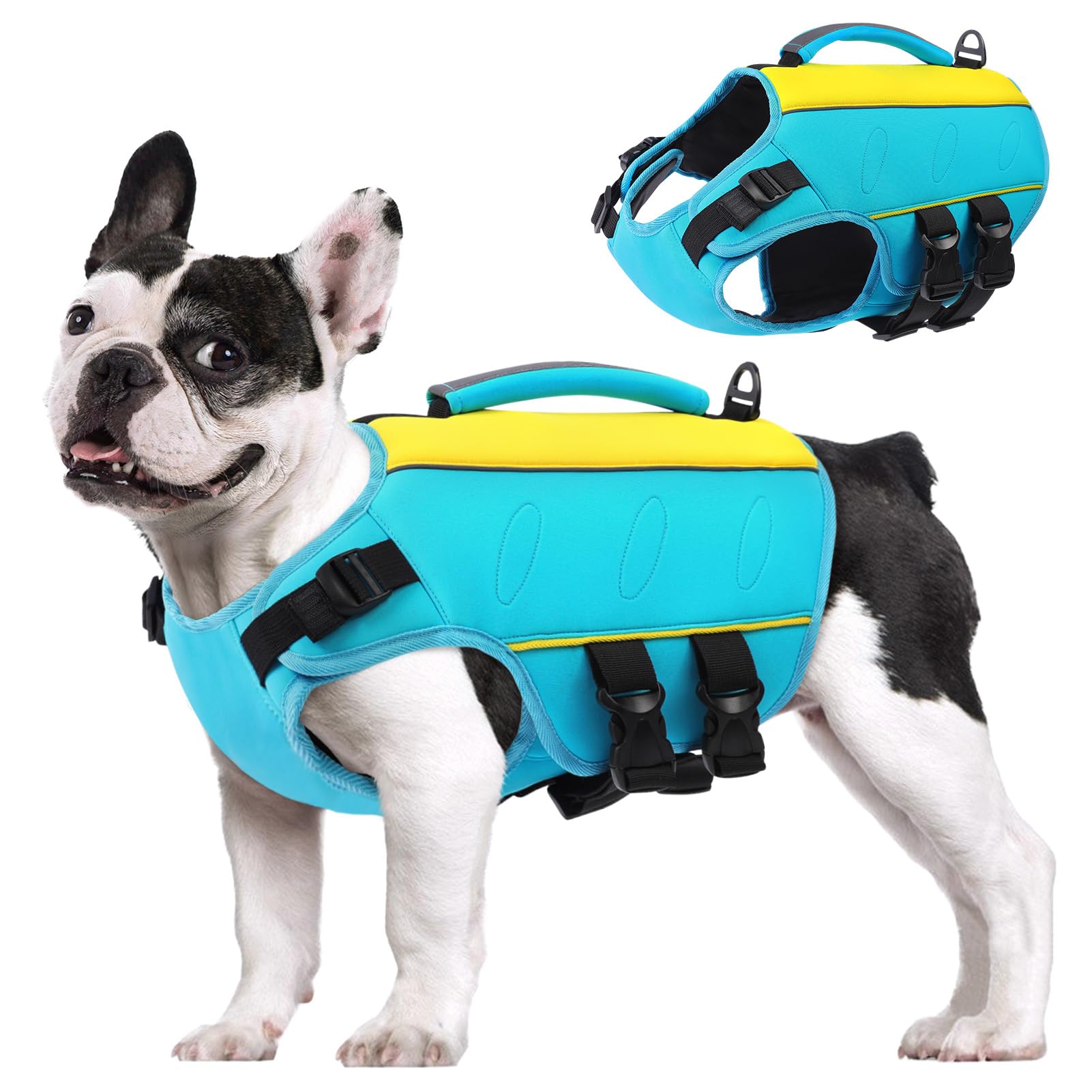Gilet de sauvetage pour chiens réfléchissant ripstop ajustable grand moyen petit