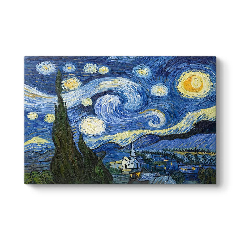 Vincent Van Gogh - Yıldızlı Gece Tablosu 45 x 30