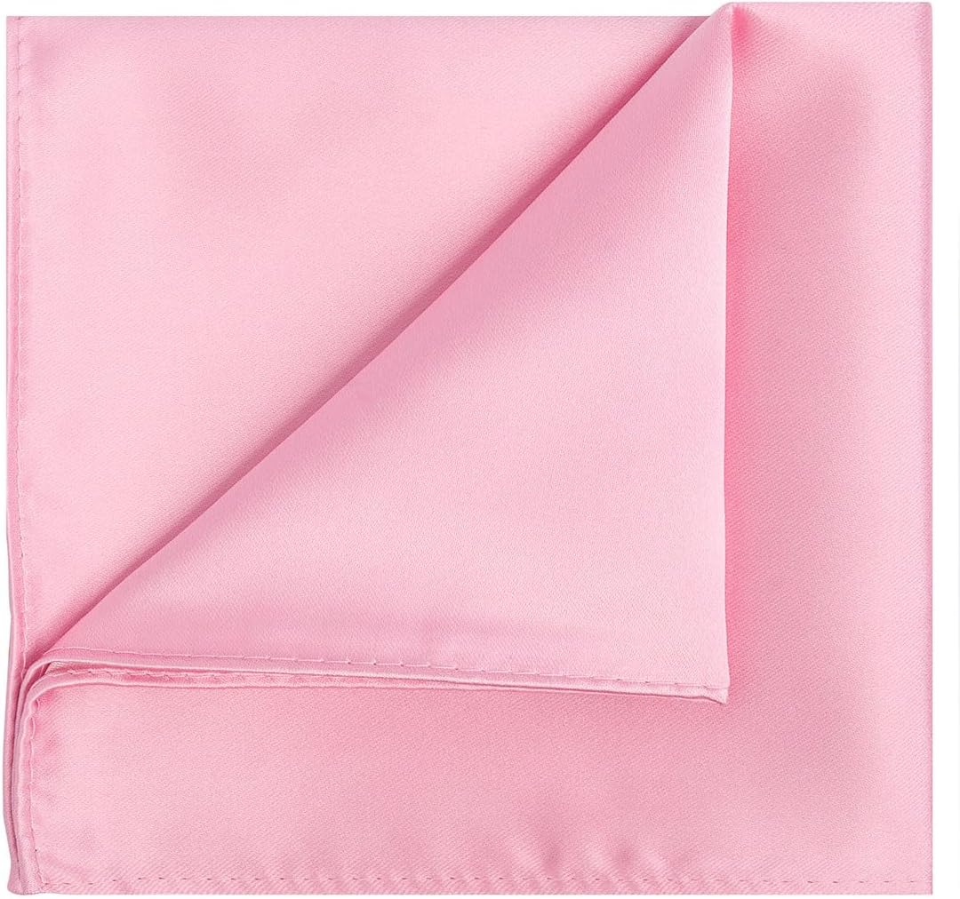 KissTies Satin Tie Set Solid Ties Mens Necktie + Pocket Square - Image 5