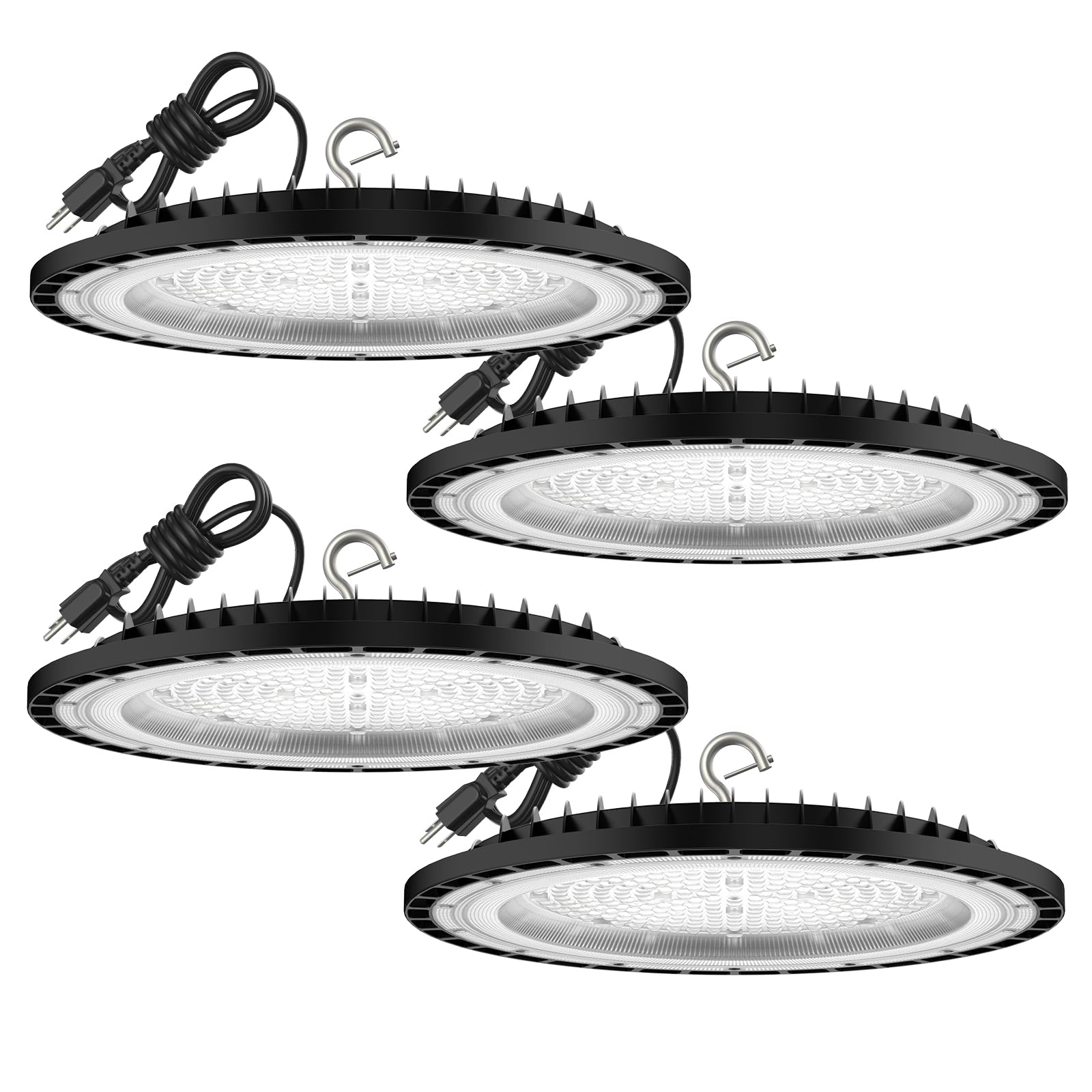 240W 4PACK UFO LED High Bay Light, High Bay LED Lights 36,000LM(1000W MH/HPS Eqv.) 110V~277V UL Certified Plug with Safety and high Brightness,