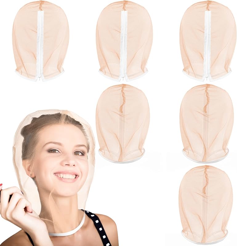 Loopeer Cobertura Facial Reutilizável em Chiffon de Nylon Nude, Pacote com 6