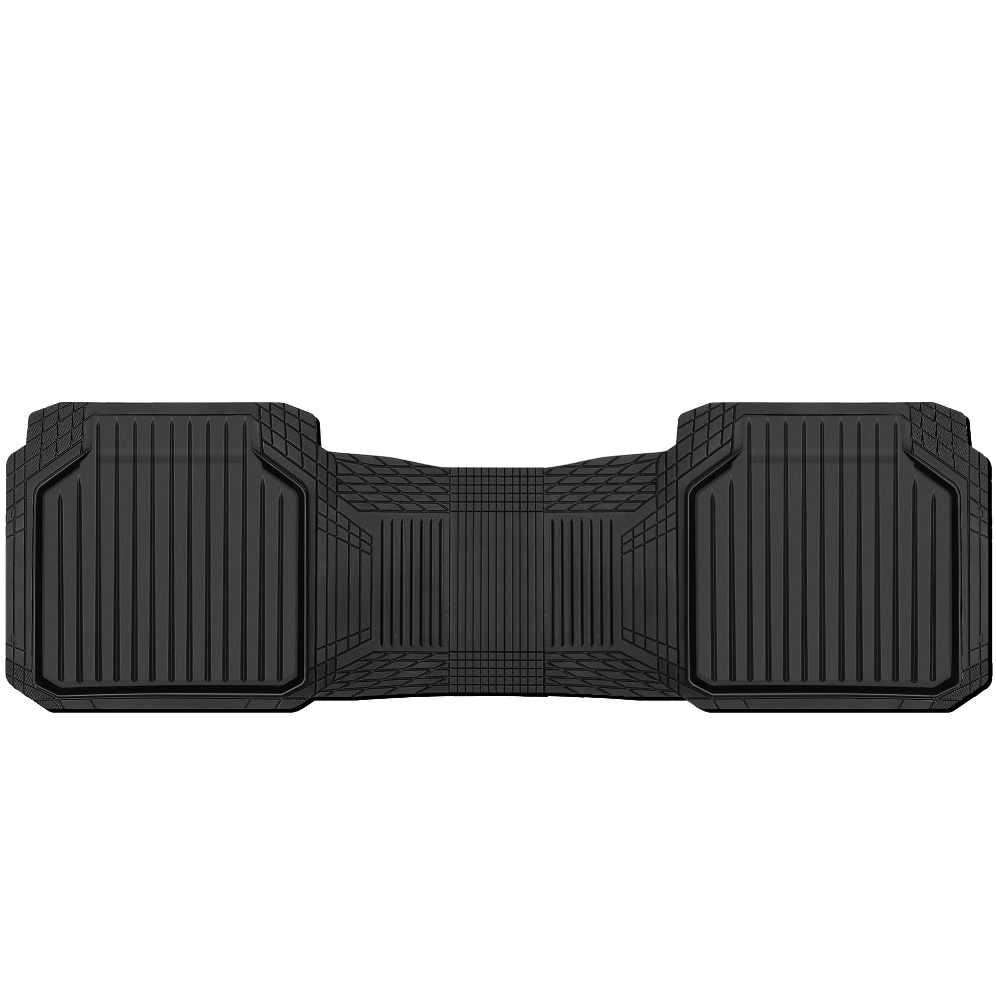 CAR PASS Heavy Duty Rubber Rear Car Mat, Deep Dish Car Floor Mats All Weather, Universal Trim to Fit for SUV Trucks Sedans, Odorless Waterproof Anti-Slip, Easy to Clean Car Mats (Black Rear)