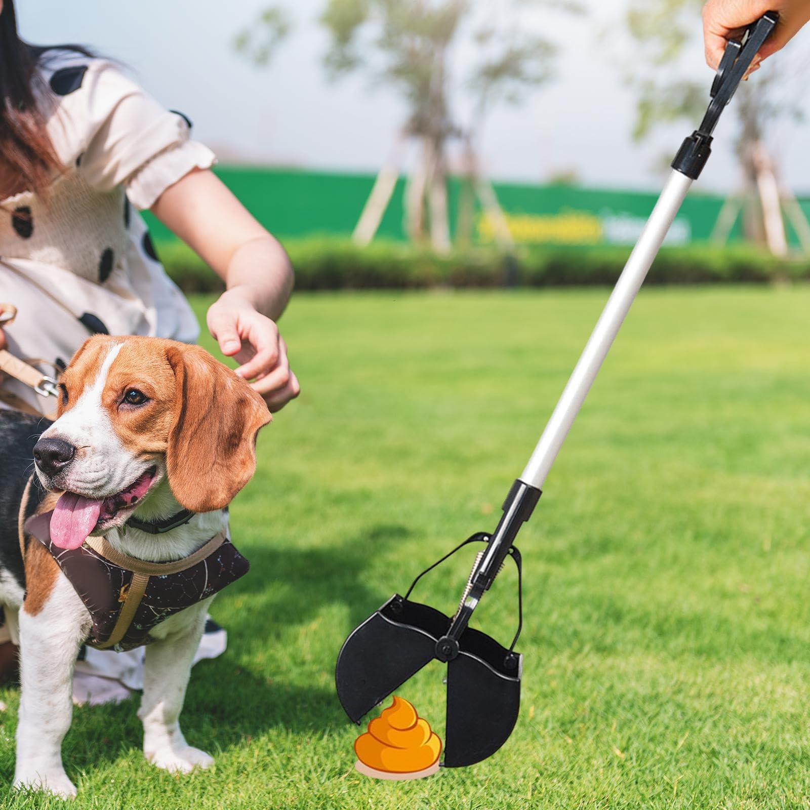 Pelle Durable, Petite, Grande Moyenne, Outil de Nettoyage pour Les promenades avec Un Long Manche Ergonomique, idéale pour Les promenades de Chiens et d'animaux