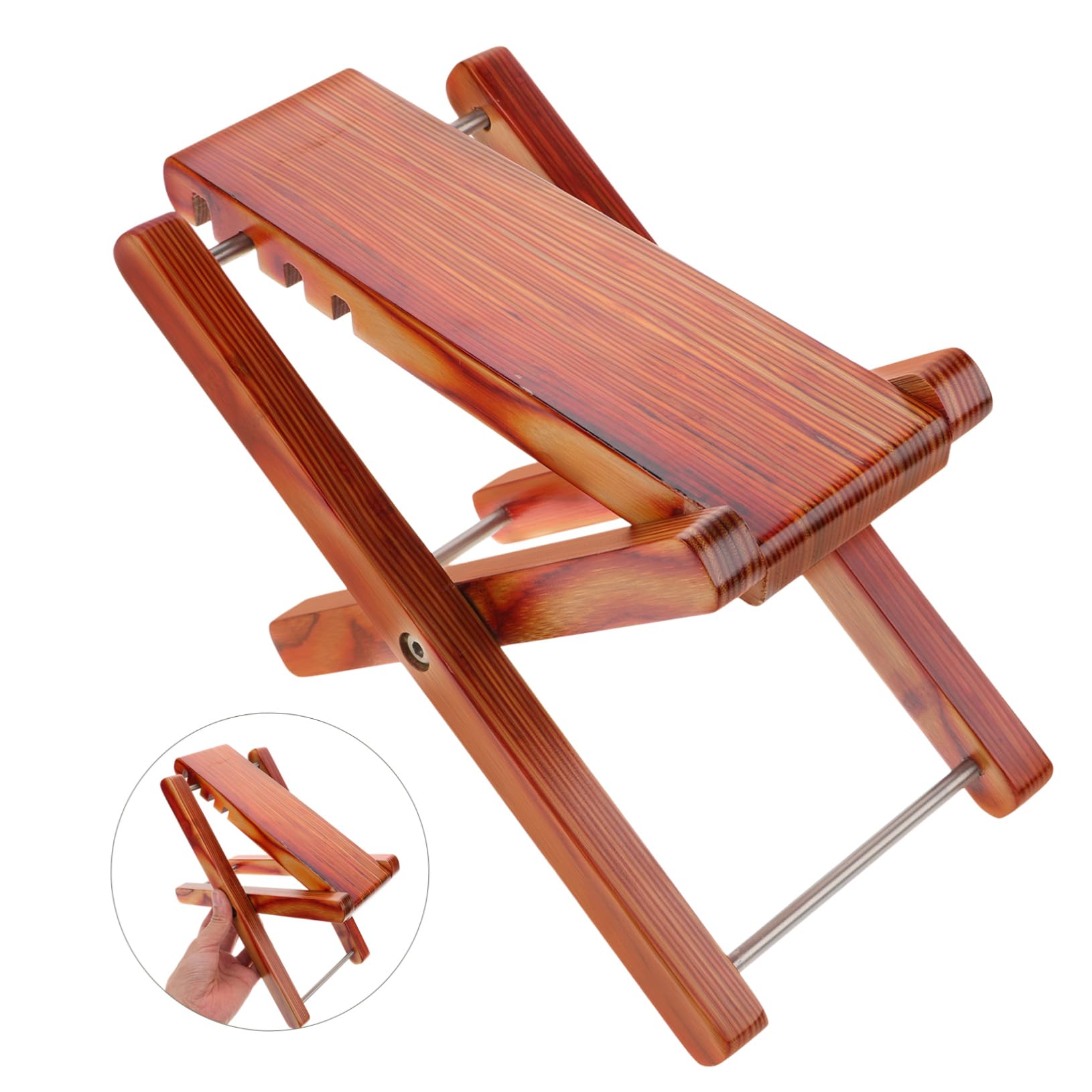 SHOWERORO 1pezzi Poggiapiedi Regolabile Bamboo Per Chitarra Per Chitarra Regolabili Design Pieghevole e Antiscivolo Per Musicisti Classici e Folk