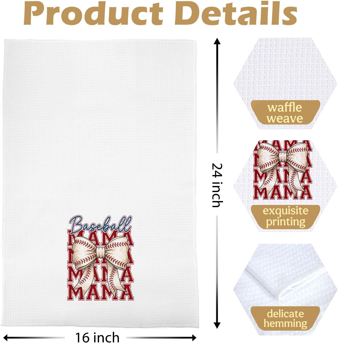Baseball Mom Gifts Kitchen Towels 16x24 Inch, Baseball Mom Lovers Fans Players Gifts Hand Towels for Bathroom Decor, Sport Lover Gift Dish Towel Drying Cloth for Kitchen - Image 5