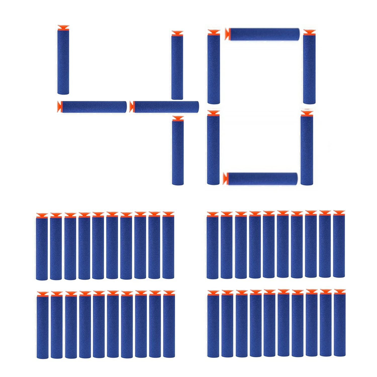 Toy Cloud Sticky Head Hot Fire Gun Bullet Soft Foam Dart for Nerf N-Stike Elite Gun (Refill Pack 40 Pcs, Multicolour)