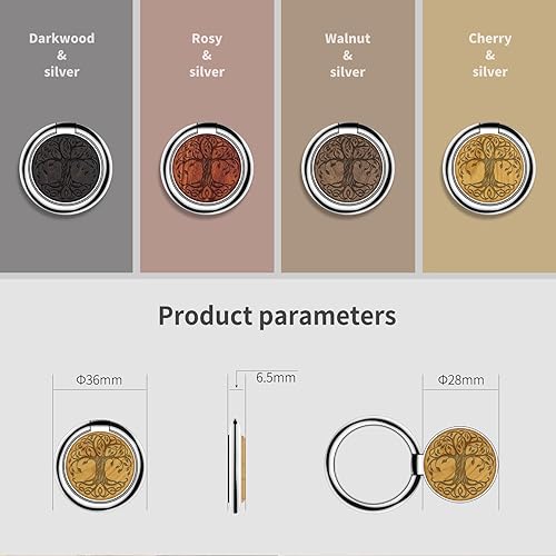 Miniatura 4 de Carveit Soporte de madera para anillo para teléfono celular, soporte de agarre para teléfono, compatible con Galaxy S23 Ultra S22, iPhone 15 Pro