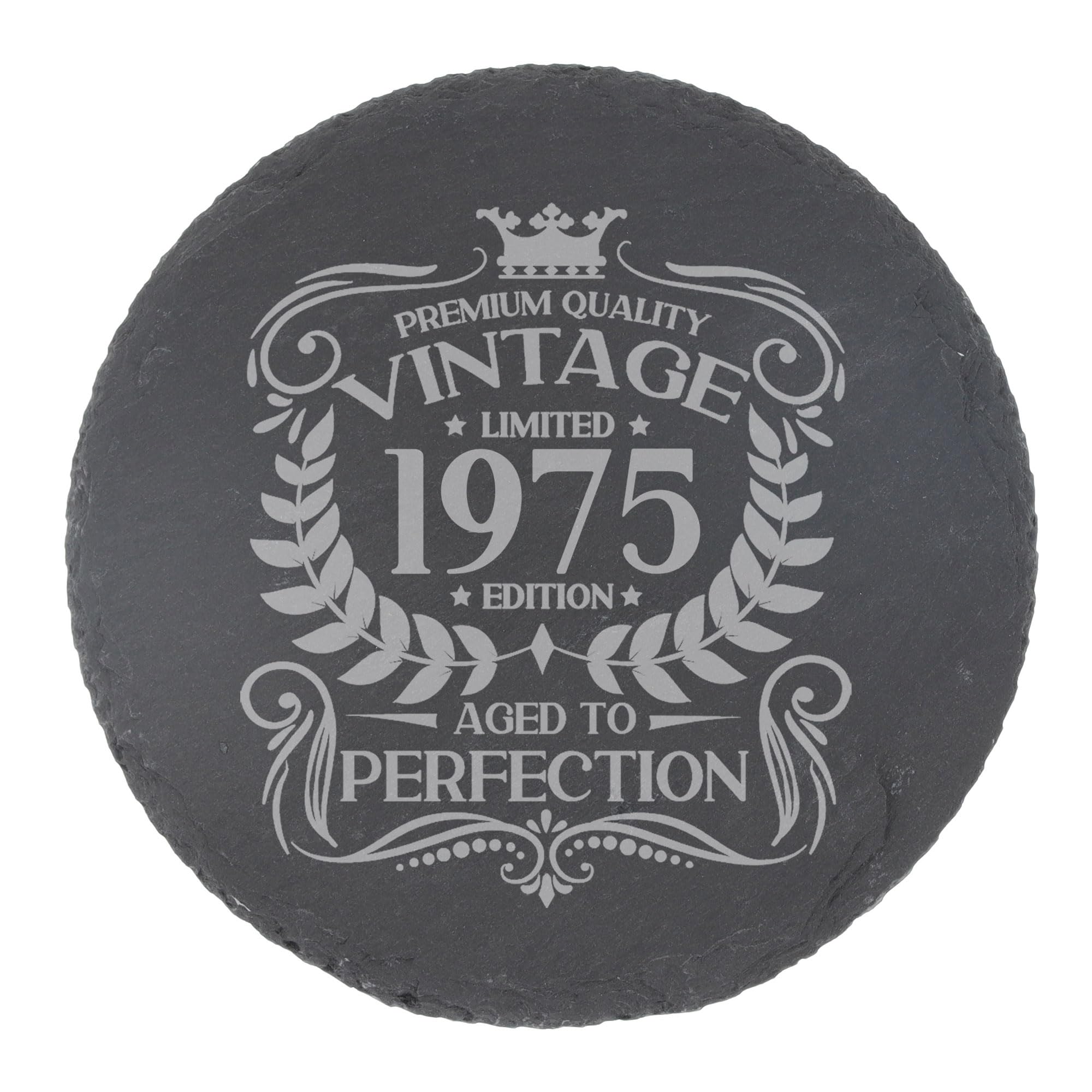 80th Birthday Gift for Men Vintage 1946 Aged to Perfection Engraved Slate Coaster Present for 80 Year Old Etched Natural Slate Placemat (Round Slate) — view 62