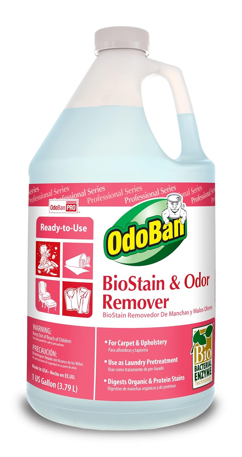 OdoBan 3-in-1 Carpet Cleaner Concentrate (1 Gallon) and Ready-to-Use Biostain and Odor Remover (1 Gallon)