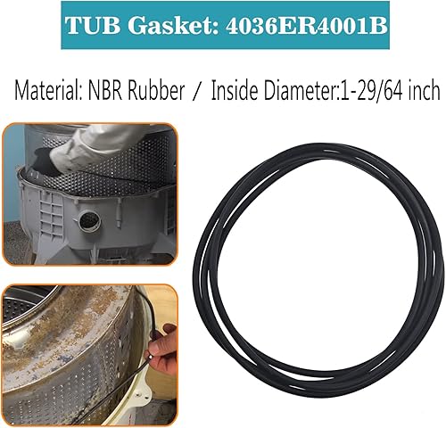 Miniatura 4 de Bentolin Kit de juntas y rodamientos de bañera de carga frontal compatible con LG y Kenmore, Etc, pieza de repuesto 4036ER2004A 4280FR4048L