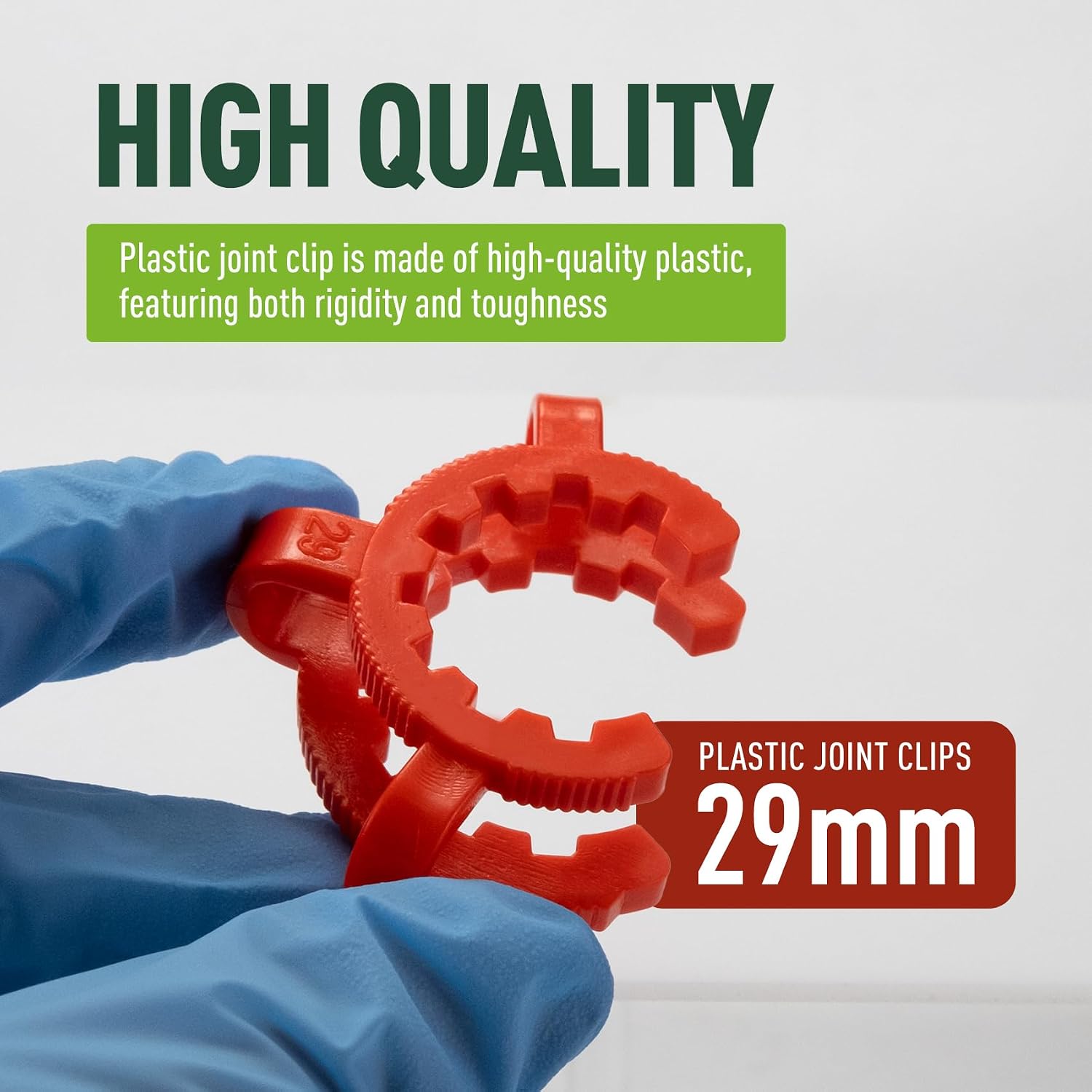 29mm Plastic Joint Clips, Red Keck Clips, Keck Clamps for Glass Standard Conical Interface Joint, 10 Pcs