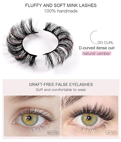 Miniatura 6 de 5 pares de pestañas postizas naturales mixtas de 0.59 a 0.79 pulgadas, pestañas postizas 5D, pestañas postizas reutilizables para mujeres (5 pares)