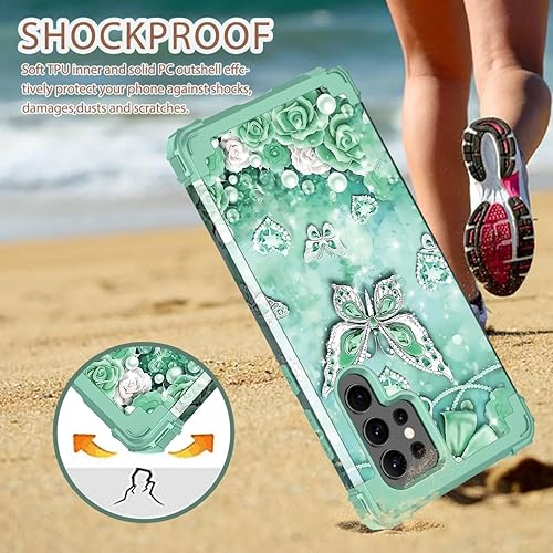 Miniatura 4 de Hekodonk Funda para Samsung Galaxy S23 Ultra, protección resistente a prueba de golpes 2 protectores de lente de cámara Funda protectora híbrida 3