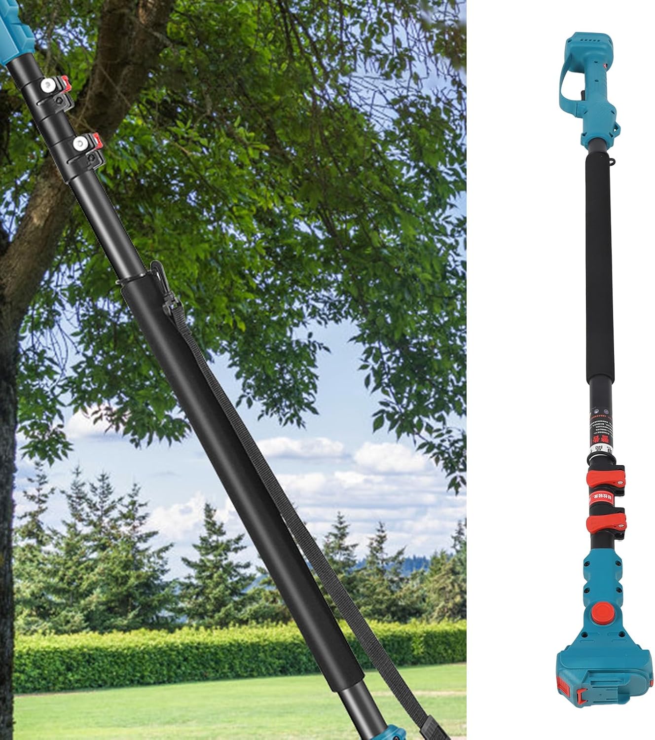 Pruning Telescoping Rod Telescopic Pruning Telescoping Rod, Pole Extension Pole High Branch Electric Pruner Shears 180 Degree Adjustable for Extendable