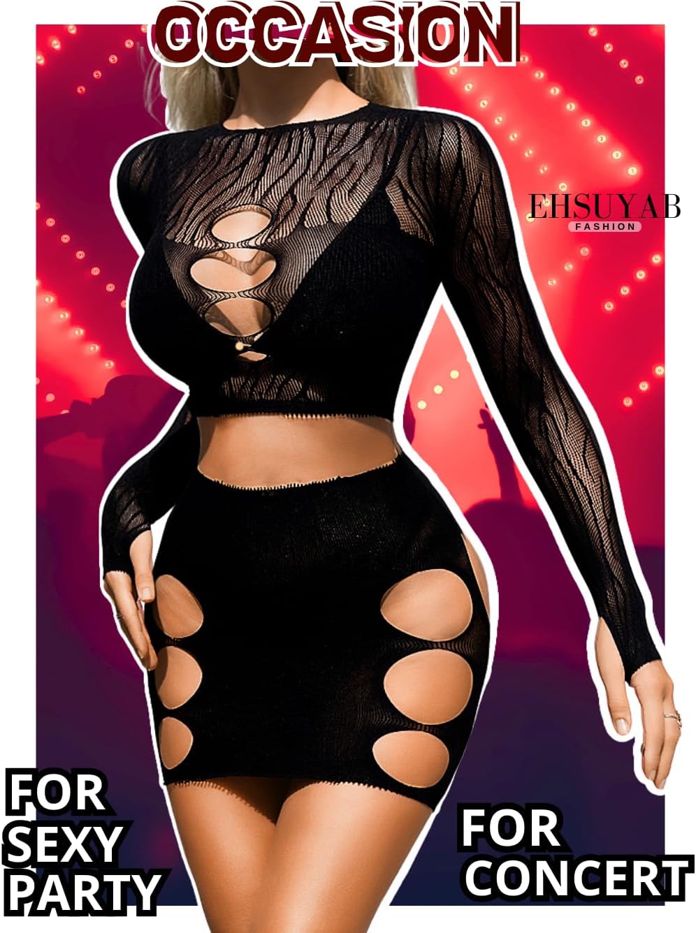 Sexy Dancewear, Exotic Lingerie Two Piece Set, Club Party Outfits - Image 5