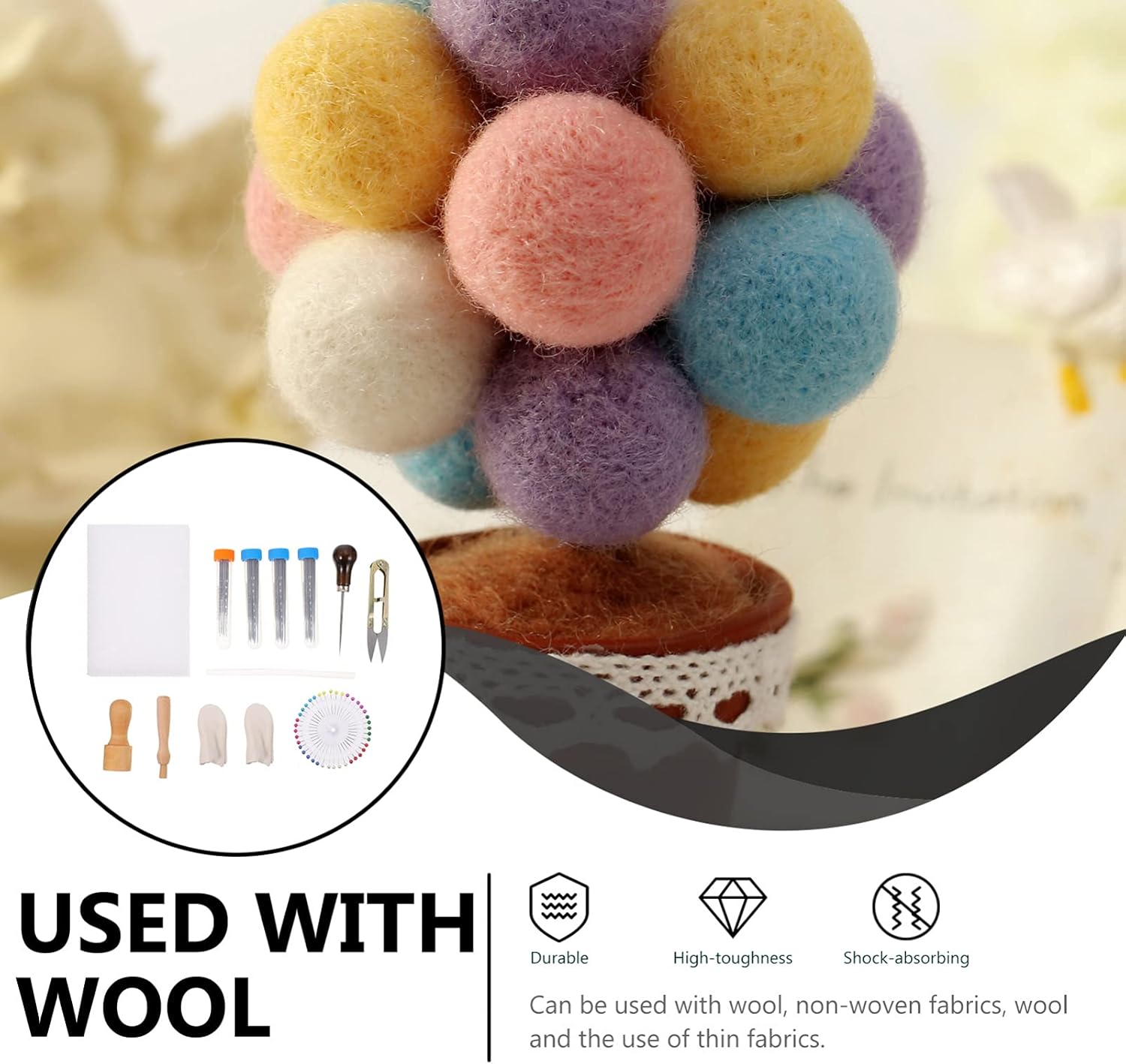 ARTIBETTER 1set Felting Kit Essential Tools and Supplies for Crafts for Beginners and Professionals Includes Wool Felting Needles Pad and Storage Box