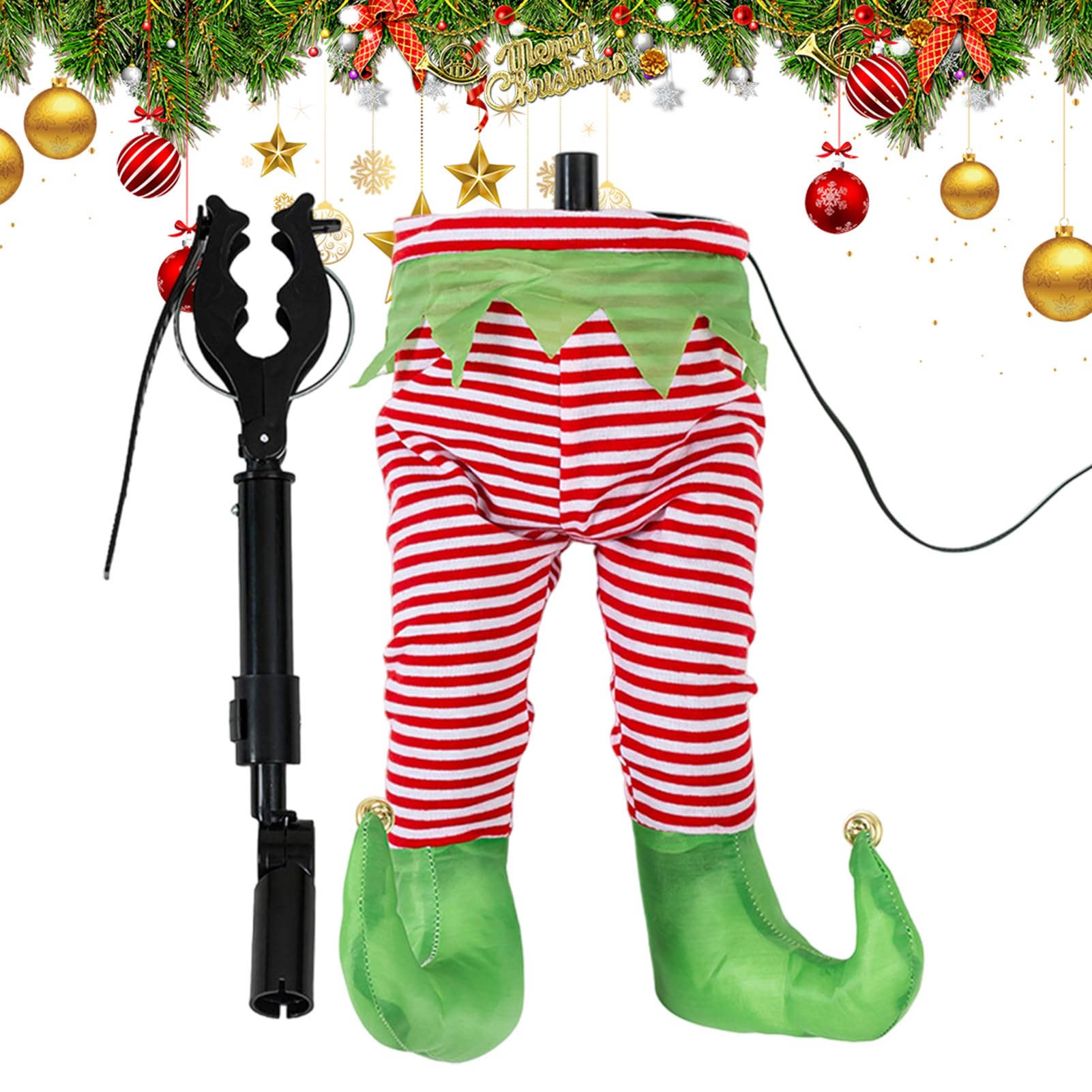 Decoración de piernas de Santa para árbol navideño, ideal para fiestas