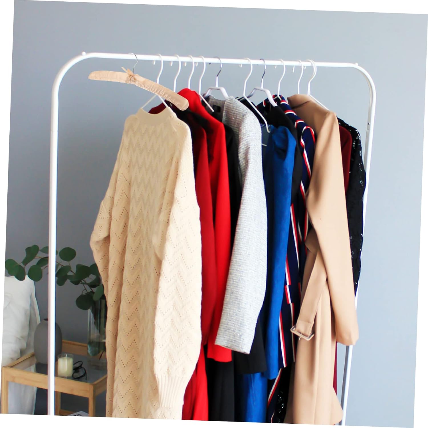 6pcs Padded Suit Racks Skid Clothes Hangers Foams Garment Hangers Embroidered Cloth Clothes Rack Non-Slip Sweater