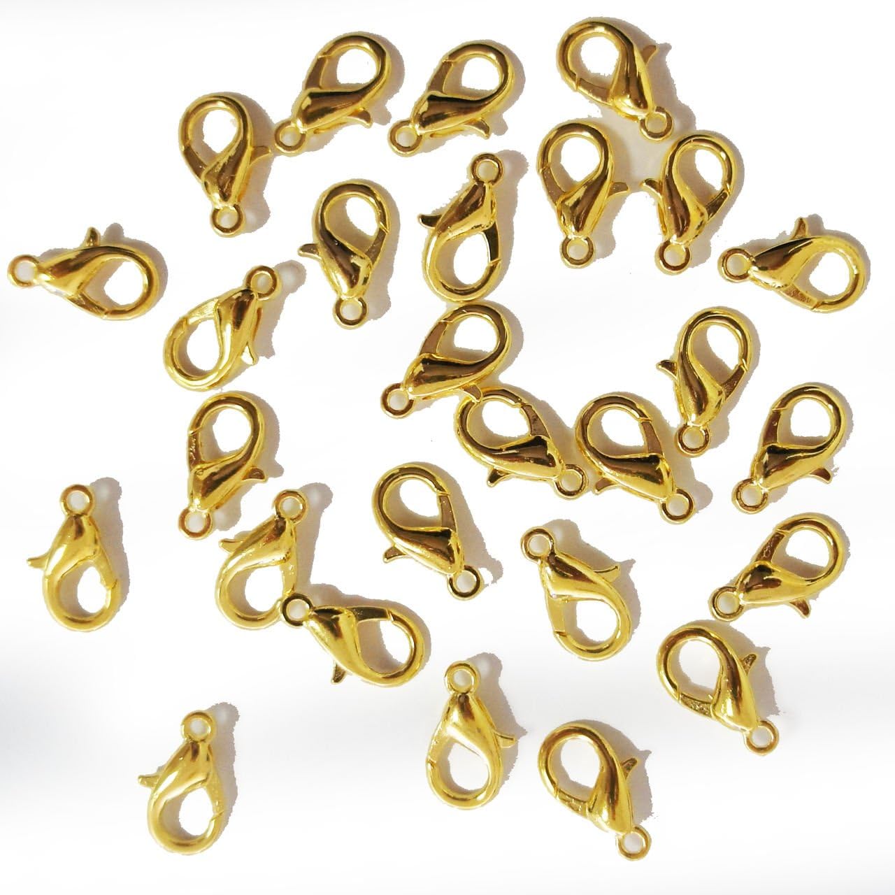 (506-1 Bronze 12mm) Jewellery Parts DIY Necklace Bracelet Keyring Lobster Claw Clasps - Pack of 40
