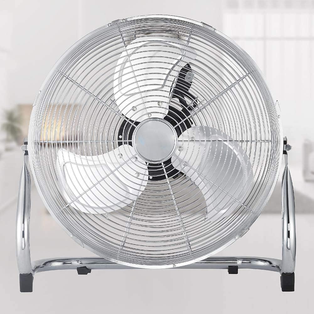 Bakaji 2832388 Ventilateur de sol en métal avec pales de 50 cm en aluminium inclinables et moteur à 3 vitesses, puissance 100 W