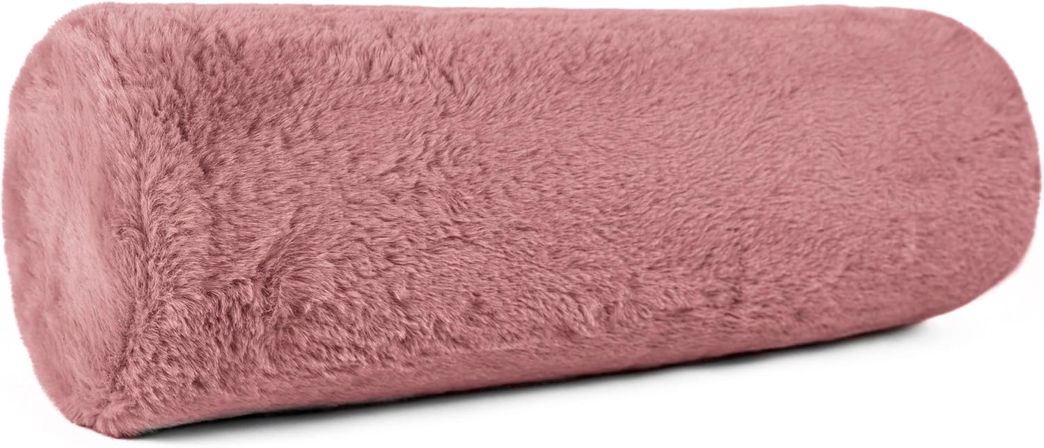 Sherry Kline Faux Fur Bolster Pillow, Decorative Throw Pillow, (Set of 2), Pistachio Green