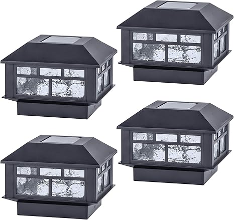 Solar Post Cap Lights 4 Pack Amazon Com